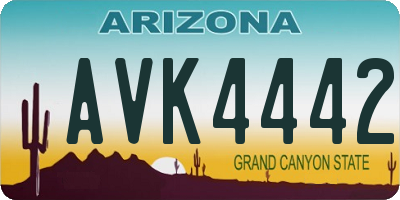 AZ license plate AVK4442