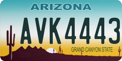 AZ license plate AVK4443