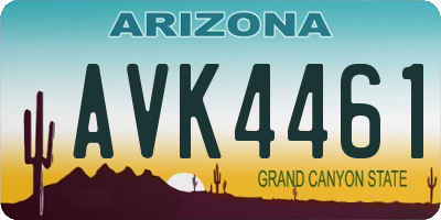 AZ license plate AVK4461