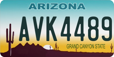 AZ license plate AVK4489