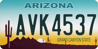 AZ license plate AVK4537