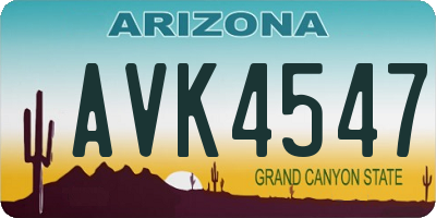 AZ license plate AVK4547