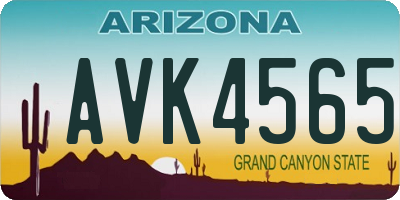 AZ license plate AVK4565