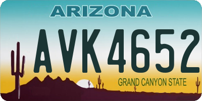 AZ license plate AVK4652