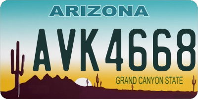 AZ license plate AVK4668