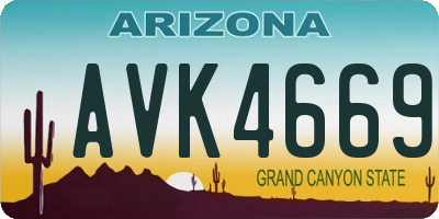 AZ license plate AVK4669