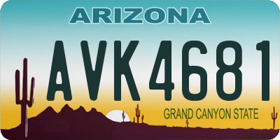 AZ license plate AVK4681