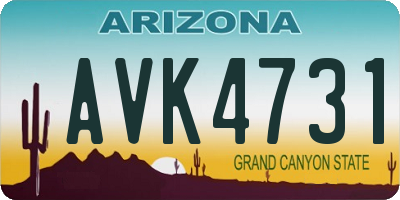 AZ license plate AVK4731