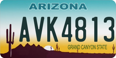 AZ license plate AVK4813