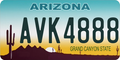 AZ license plate AVK4888