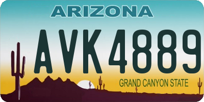 AZ license plate AVK4889