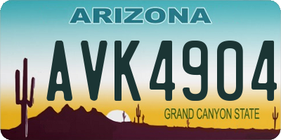 AZ license plate AVK4904
