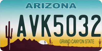 AZ license plate AVK5032