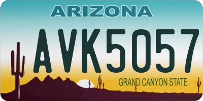 AZ license plate AVK5057