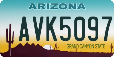 AZ license plate AVK5097