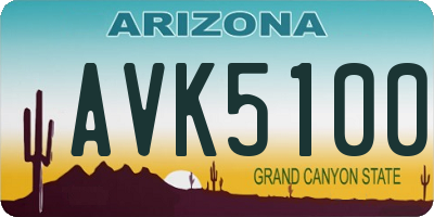 AZ license plate AVK5100