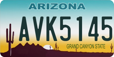 AZ license plate AVK5145