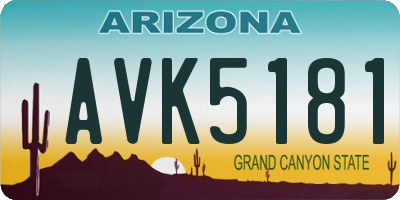 AZ license plate AVK5181
