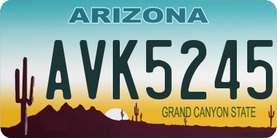 AZ license plate AVK5245