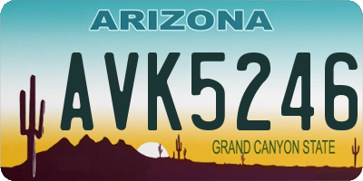 AZ license plate AVK5246