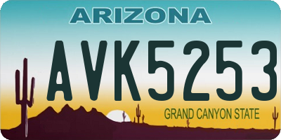 AZ license plate AVK5253