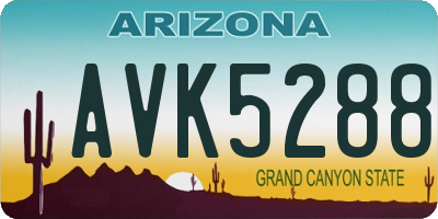 AZ license plate AVK5288