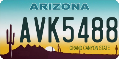 AZ license plate AVK5488