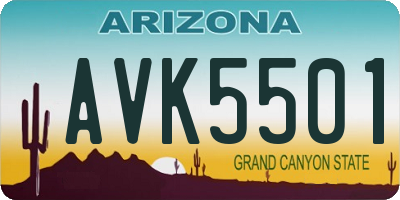 AZ license plate AVK5501