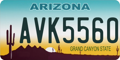 AZ license plate AVK5560