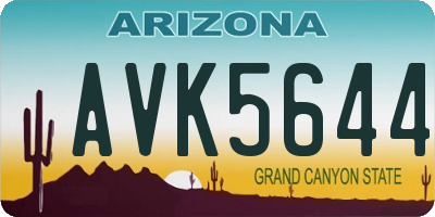 AZ license plate AVK5644