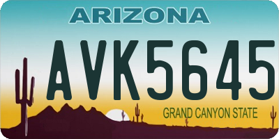 AZ license plate AVK5645