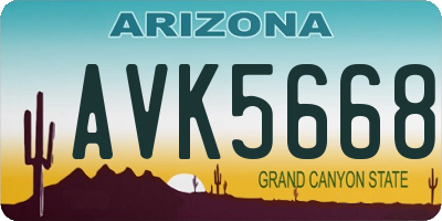 AZ license plate AVK5668
