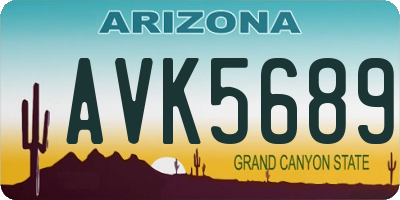 AZ license plate AVK5689