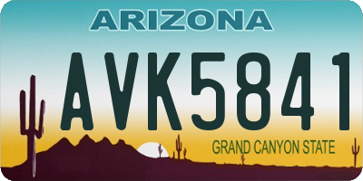 AZ license plate AVK5841