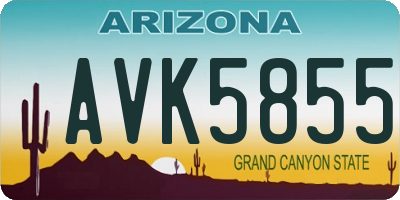 AZ license plate AVK5855