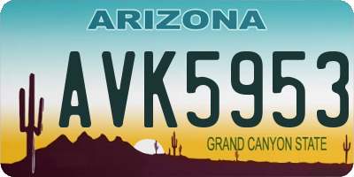 AZ license plate AVK5953