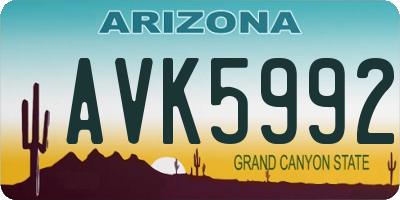 AZ license plate AVK5992