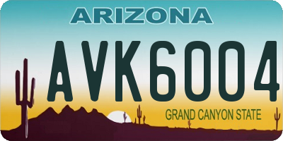 AZ license plate AVK6004
