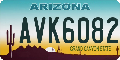 AZ license plate AVK6082