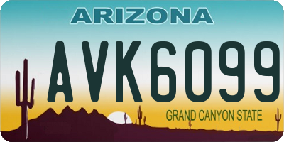 AZ license plate AVK6099