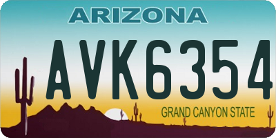 AZ license plate AVK6354