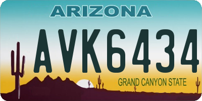 AZ license plate AVK6434