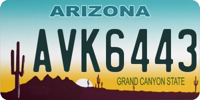 AZ license plate AVK6443