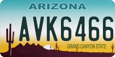 AZ license plate AVK6466