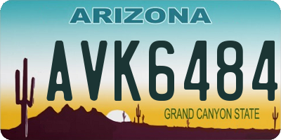 AZ license plate AVK6484