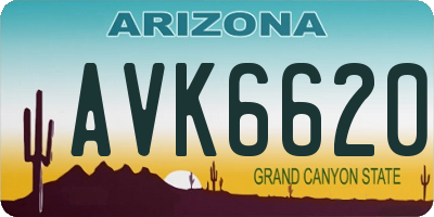 AZ license plate AVK6620