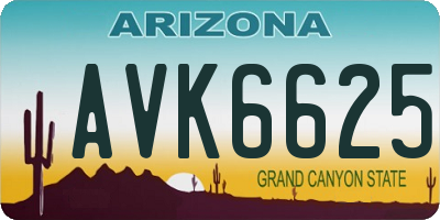 AZ license plate AVK6625