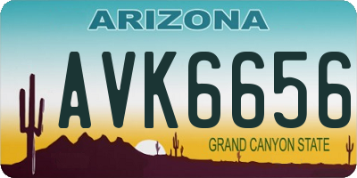 AZ license plate AVK6656