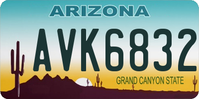 AZ license plate AVK6832