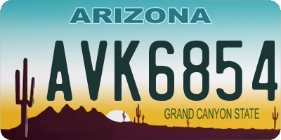 AZ license plate AVK6854